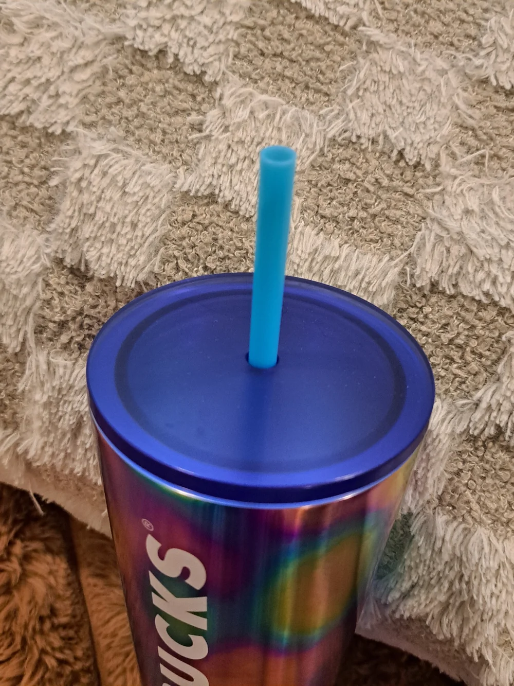 Starbucks Oil Slick Iridescent Rainbow Stainless Steel Cold Cup Tumbler 24 oz
